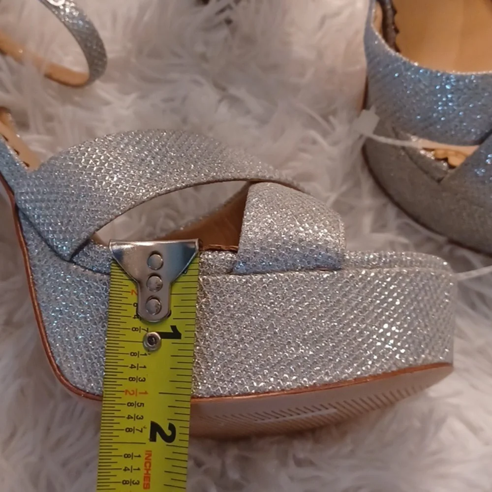 Antonio Melani Nicola bathie x Antonio Melani Lila Bow heels Silver 8M New - Picture 16 of 16